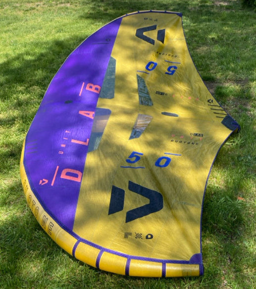 Green Hat Kiteboarding-2024 Duotone Unit D/LAB 5m Wing USED-Top Left Wing Tip View