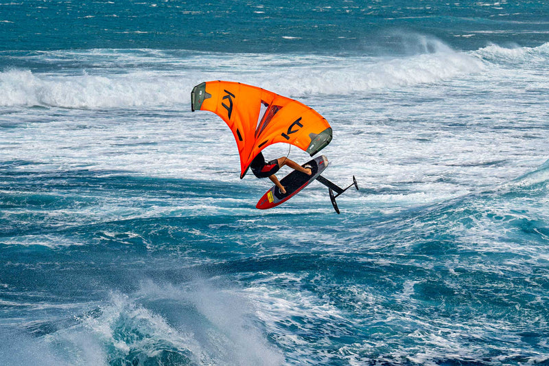 Load image into Gallery viewer, Green Hat Kiteboarding-KT Super K2 PRO Carbon-Action Shot-Kai Lenny Wing Foiling in Hawaii