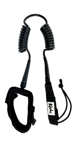 Load image into Gallery viewer, Green Hat Kiteboarding-Kaohi Board Leash-Double Coil 5.5mm-Black