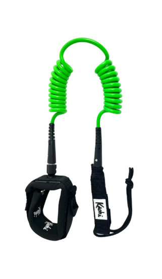 Load image into Gallery viewer, Green Hat Kiteboarding-Kaohi Board Leash-Double Coil 5.5mm-Neon Green
