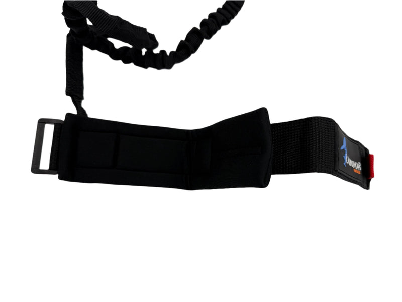 Load image into Gallery viewer, Green Hat Kiteboarding-Close up of Coiled Lahoma Wrist Wing Leash Inside Cuff