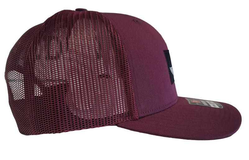 Load image into Gallery viewer, Green Hat Kiteboarding-Lift Foils Original Trucker Hat-Maroon-Side View of cap