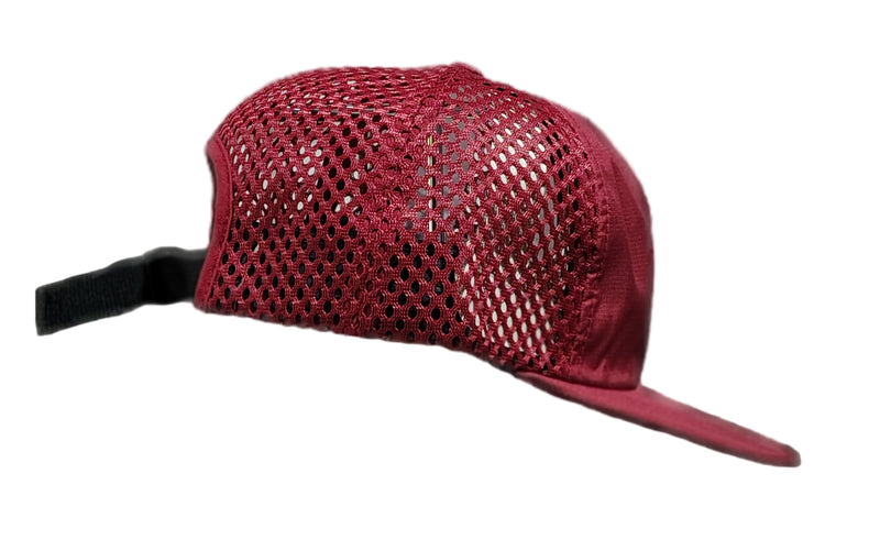 Load image into Gallery viewer, Green Hat Kiteboarding-Lift Foils R-Active Cap-Maroon-Side View of cap featuring 'Lift' branding on a grid background