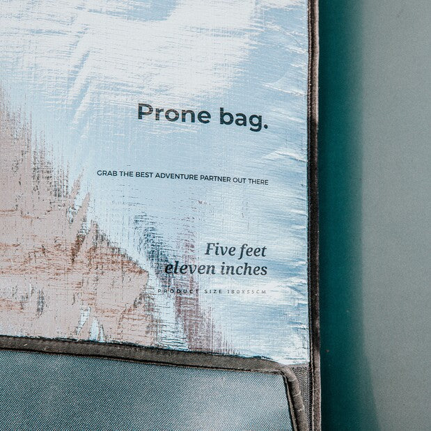Load image into Gallery viewer, Green Hat Kiteboarding-Manera Prone Foilboard Bag-Close-up of a Manera Foilboard bag with text 'Prone bag' and dimensions