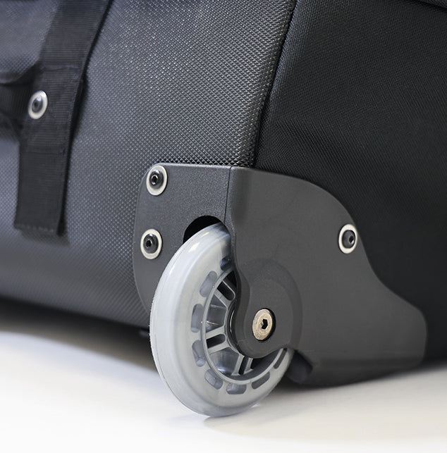 Load image into Gallery viewer, Green Hat Kiteboarding-Manera Wing Foil Bag-Close Up View of Wheel