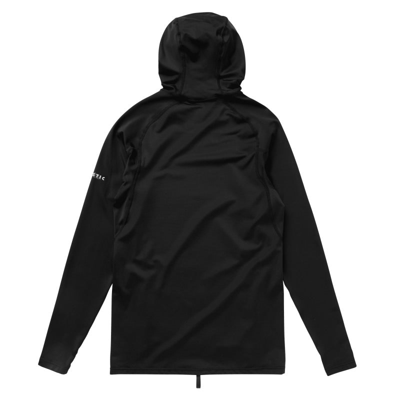 Load image into Gallery viewer, Mystic Uncharted L/S Hooded Rashvest Black-Back View