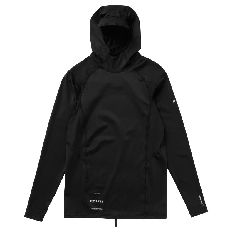 Load image into Gallery viewer, Mystic Uncharted L/S Hooded Rashvest Black-Front View