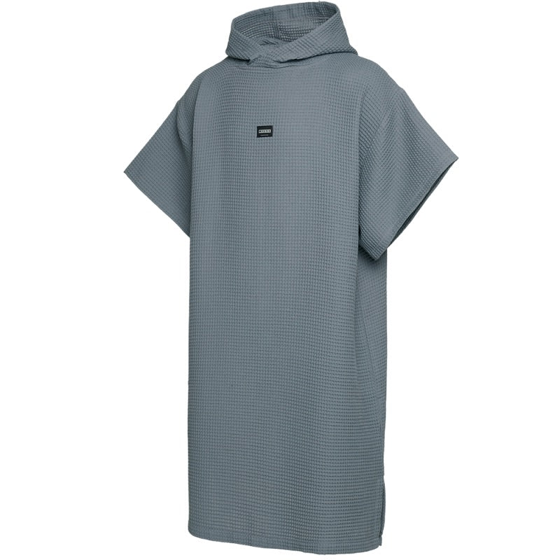 Load image into Gallery viewer, Gray hooded poncho on a white background