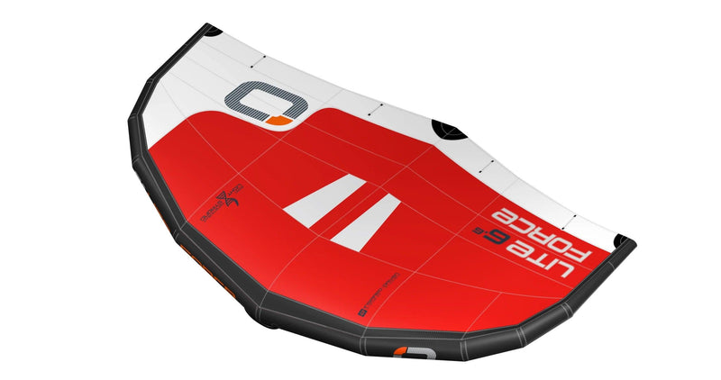 Load image into Gallery viewer, Green Hat Kiteboarding-Ozone Liteforce Wing Red- Leading Edge Top View