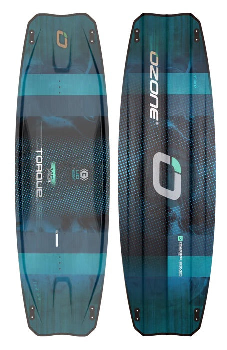 Load image into Gallery viewer, Green Hat Kiteboarding-Ozone Torque V4 Aqua Blue Twintip-Top & Bottom View