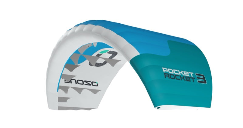 Load image into Gallery viewer, Ozone Pocket Rocket Parawing blue, cyan & white-Leading Edge View