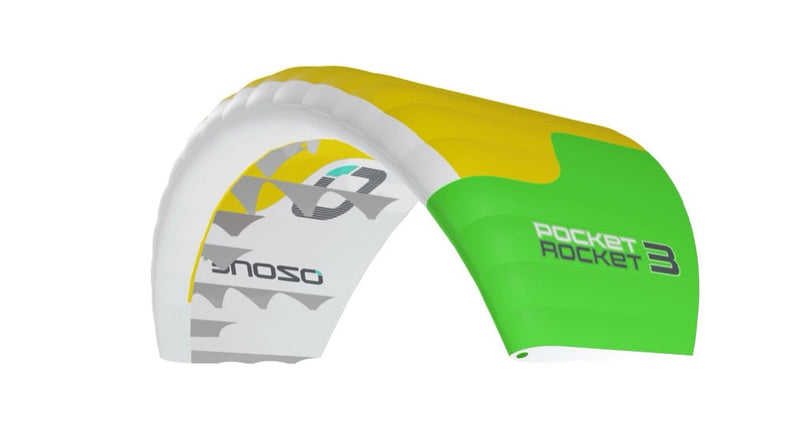 Load image into Gallery viewer, Ozone Pocket Rocket Parawing green, yellow & white-Leading Edge View