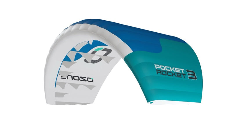 Load image into Gallery viewer, Green Hat Kiteboarding-Ozone Parawing Pocket Rocket Marine Blue Emeraldon a White Backdrop