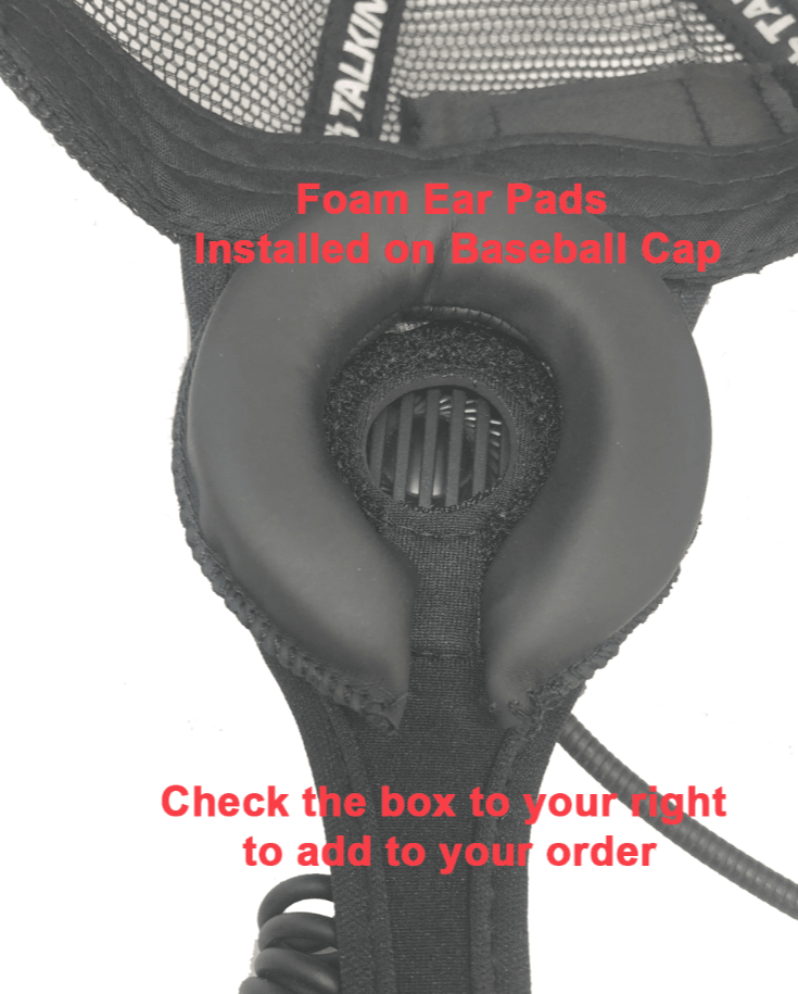 Load image into Gallery viewer, GreenHat Kiteboarding-BBTalkin HeadSet Baseball Cap-Close up View of Foam Ear Pad
