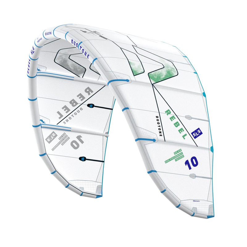 Load image into Gallery viewer, White and blue kite with branding on a white background