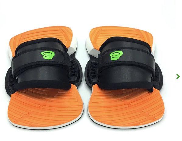 Load image into Gallery viewer, Green Hat kiteboarding Black/Orange 1S Bindings