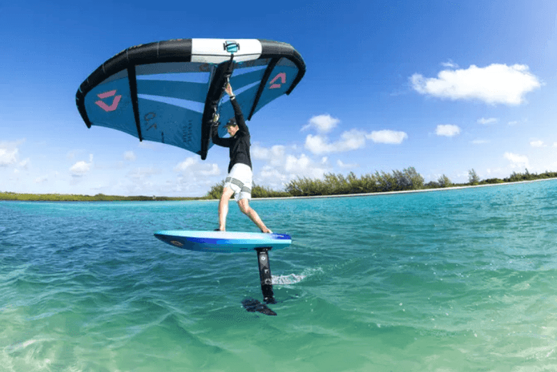 Load image into Gallery viewer, Green Hat Kiteboarding-2025 Duotone Ventis Wing Dark-Grey/Blue-Action Shot
