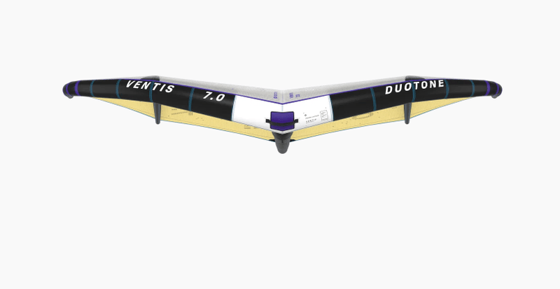 Load image into Gallery viewer, Green Hat Kiteboarding-2025 Duotone Ventis Wing Light-Grey/Yellow-Leading Edge Front View