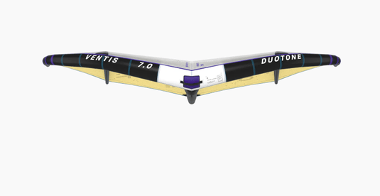 Green Hat Kiteboarding-2025 Duotone Ventis Wing Light-Grey/Yellow-Leading Edge Front View