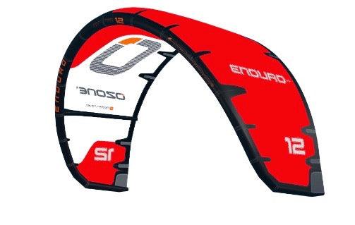 Load image into Gallery viewer, Green Hat Kiteboarding-Ozone Enduro V5 Kiteboarding Kite-12m RED-Front Left Leading Edge View