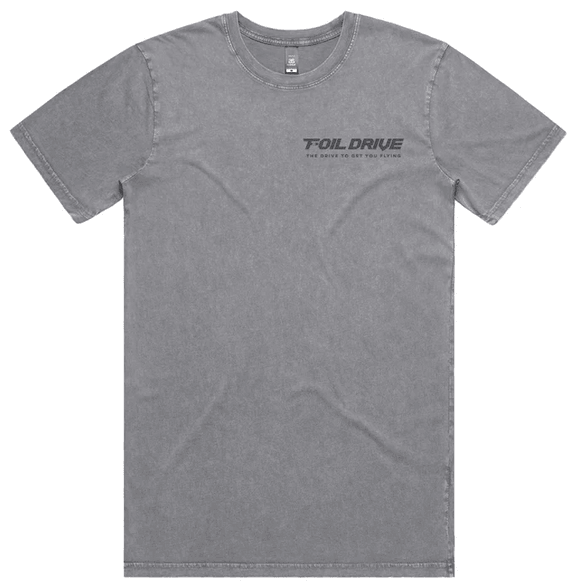 Load image into Gallery viewer, Green Hat Kiteboarding- Foil Drive T-shirt-Light Gray-Front View