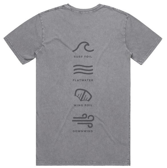 Load image into Gallery viewer, Green Hat Kiteboarding- Foil Drive T-shirt-Light Gray-Back View