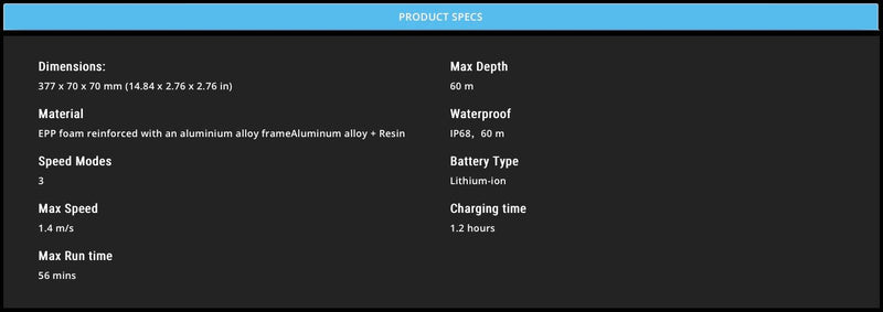 Load image into Gallery viewer, Waydoo Subnado Underwater Scooter Product Specs