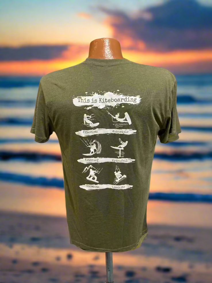 Load image into Gallery viewer, Green Hat Kiteboarding-This is Kiteboarding T-Shirt-Kaki