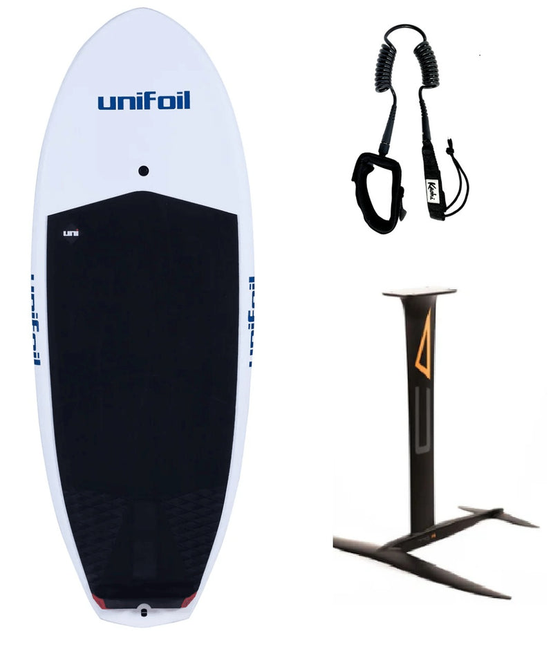 Load image into Gallery viewer, Green Hat Kiteboarding-Unifoil/Code/Kaohi Prone Foiling Package-Unifoil Disco Butter 36L with Kaohi leash and Code Foil on a white background