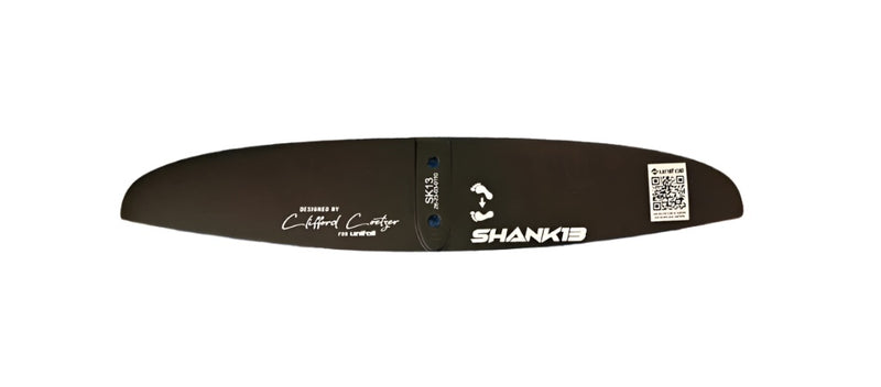 Load image into Gallery viewer, Green Hat Kiteboarding-Unifoil Shank 13 Carbon Stabilizer-Top View of Shank Stab on a White Background.