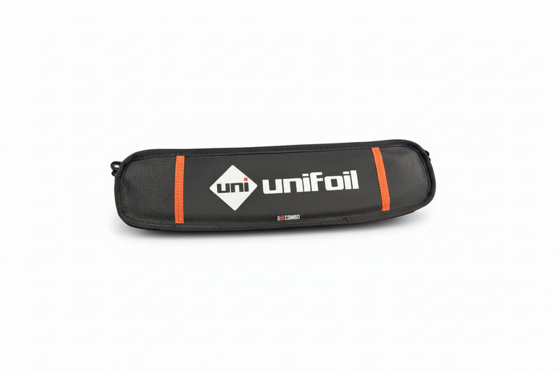 Load image into Gallery viewer, Black and orange carry case with 'unifoil' branding on a white surface.