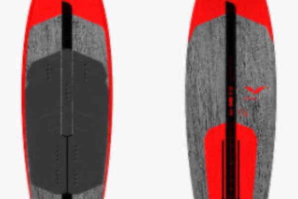 Load image into Gallery viewer, Red and gray Arc Pro Carbon board with KT logo on a white background