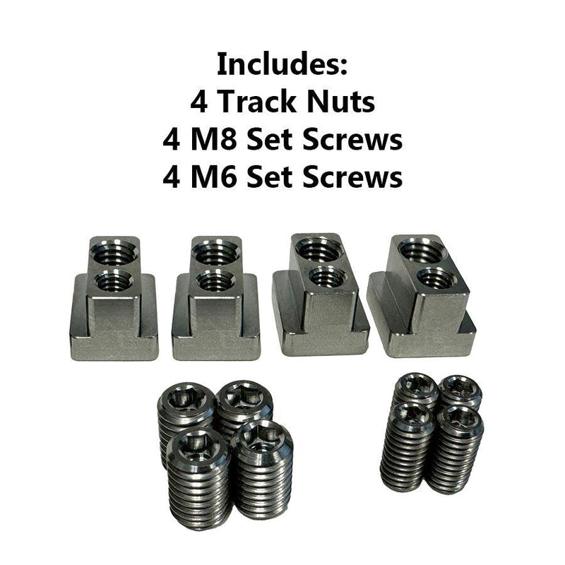 Load image into Gallery viewer, Green Hat Kiteboarding-Foilite Titanium Hydrofoil Track Lock Universal Track Nut Set of 4-Close up of complete set-Includes