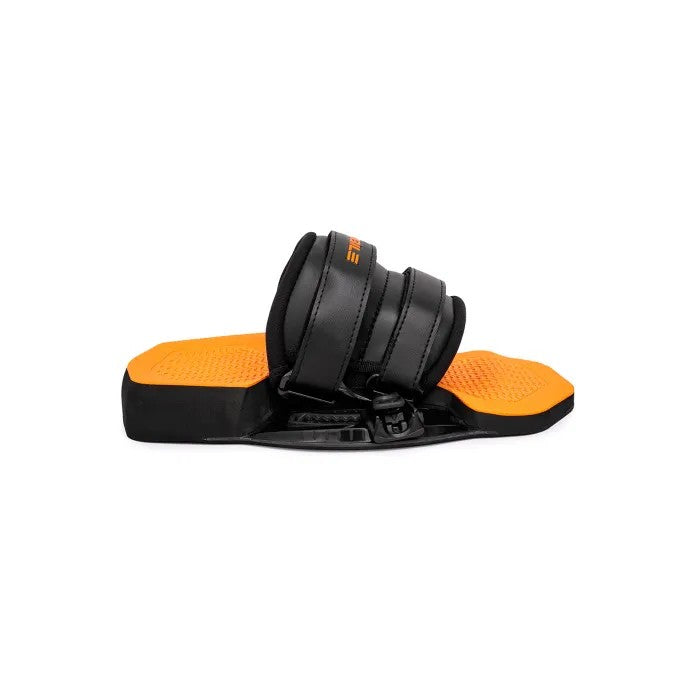 Load image into Gallery viewer, Green Hat Kiteboarding-Nobile IFS Nano Binding (Black/Orange)-View of Other Side of Binding on a White Background