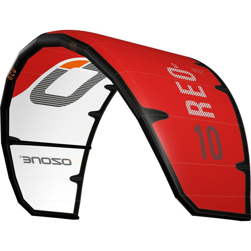 Load image into Gallery viewer, Green Hat Kiteboarding-Ozone REO V7 Kite-Red-Right Leading Edge View