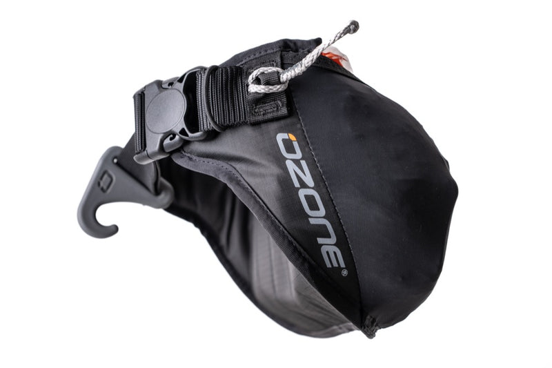 Load image into Gallery viewer, Black and gray Ozone parawing harness on a white background