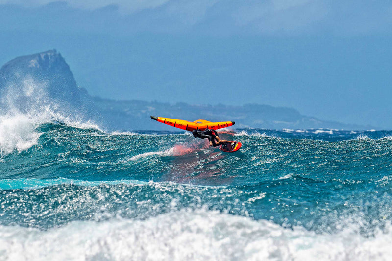 Load image into Gallery viewer, Green Hat Kiteboarding-KT Super K2 PRO Carbon-Action Shot-Kai Lenny Wing Foiling Surfing in Hawaii