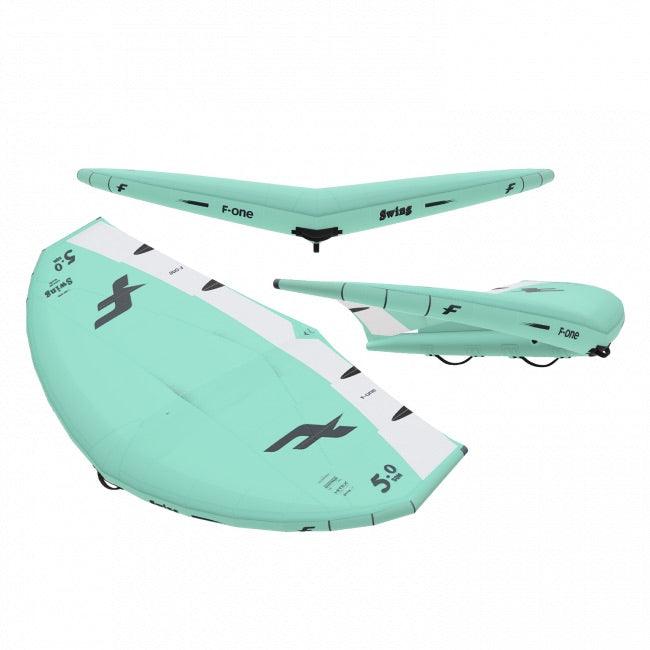 Load image into Gallery viewer, Green Hat Kiteboarding-F-one Swing V4 Mint/Onyx-3 Views of the Wing