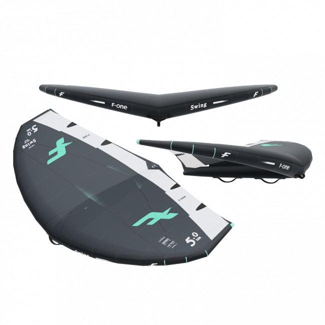Load image into Gallery viewer, Green Hat Kiteboarding-F-one Swing V4 Onyx/Mint-3 Views of the Wing