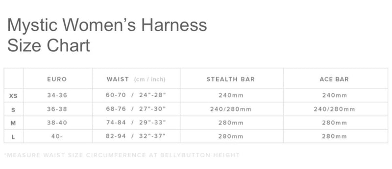 Load image into Gallery viewer, 2022 Mystic Women's Harness Size Chart