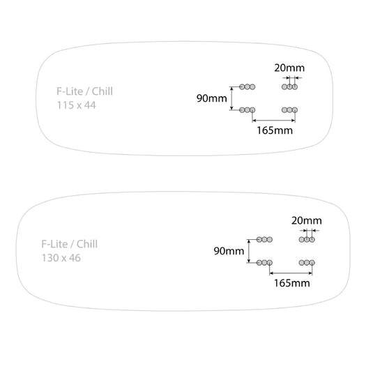 2023 Crazyfly Chill Foilboard Foil Mounting Spacing