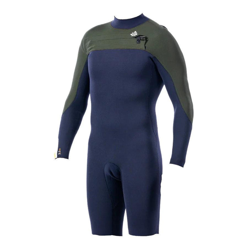 Load image into Gallery viewer, Saint Jacques Clovis Shorty Long Sleeve 3/2 Front-Zip Wetsuit Green