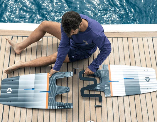 2023 Duotone Voyage Splitboard-Assembly on a dock