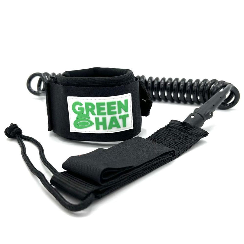 Load image into Gallery viewer, Green Hat 10' Coil Winging Leash