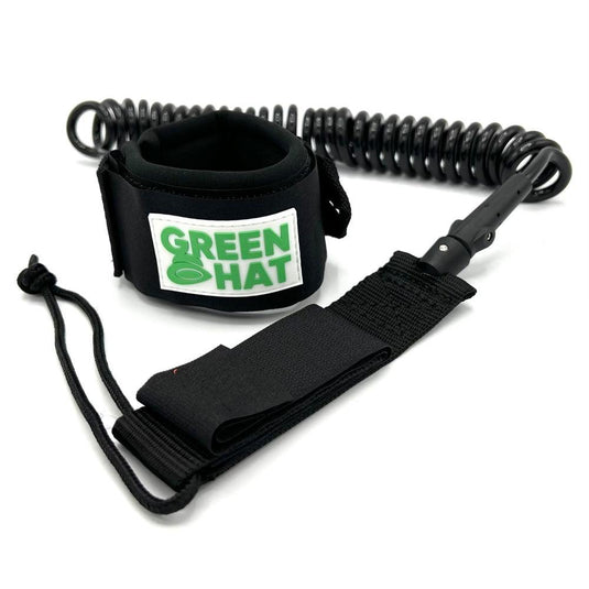 Green Hat 10' Coil Knee Winging Leash