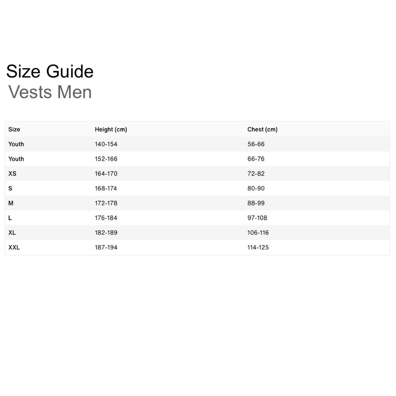 Load image into Gallery viewer, 2022 Ion Vector Vest Element Side Zip Size Chart
