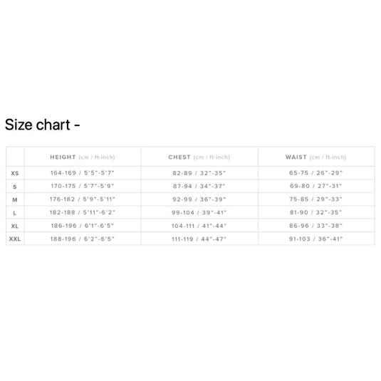 Mystic Hoodie Size Chart