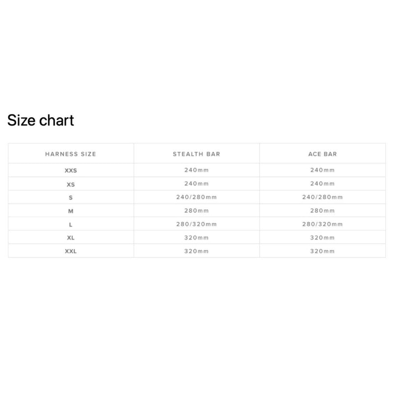 Load image into Gallery viewer, Mystic Stealth Kite Gen 3 Spreader Bar Size Chart