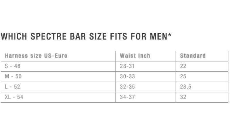 Load image into Gallery viewer, Ion Spreader Bar Kite Spectre Size Chart Mens