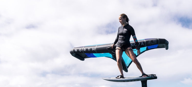 Green Hat Kiteboarding-North Nova-Blue-Woman-Wing Foiling-North Seek